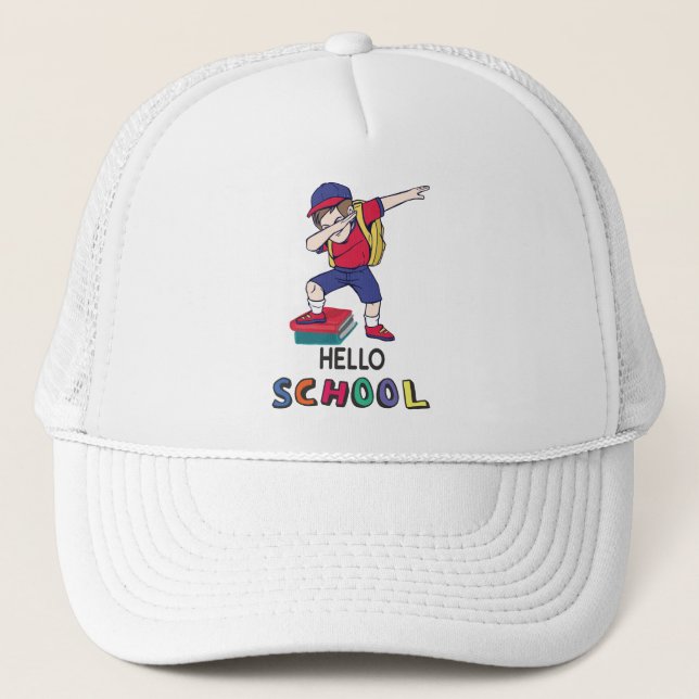 Hello School Trucker Hat (Front)