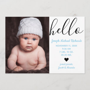 Hello Script Photo - Birth Announcement
