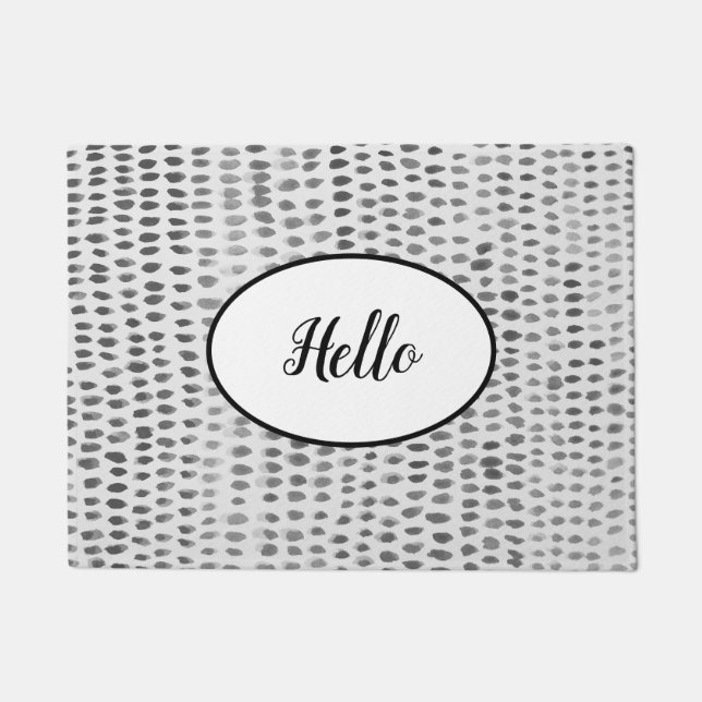 Hello Seaglass Pebble Pattern Beach Doormat (Front)