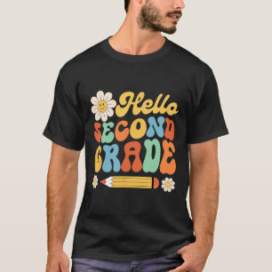 Hello Second 2nd Grade Byck To School Teachers Kid T-Shirt