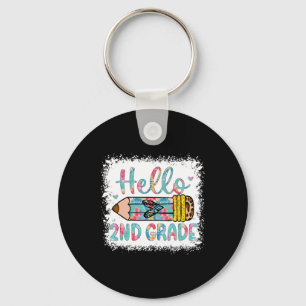 Hello Second Grade Back To School 2nd Grade Studen Keychain