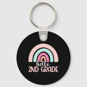 Hello Second Grade Back To School 2nd Grade Teache Keychain