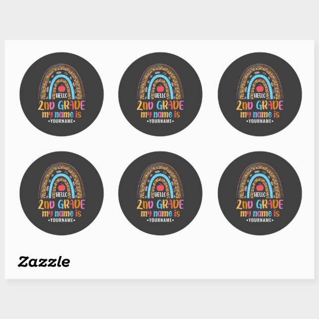 Hello Second Grade Back To School Gift Classic Round Sticker (Sheet)