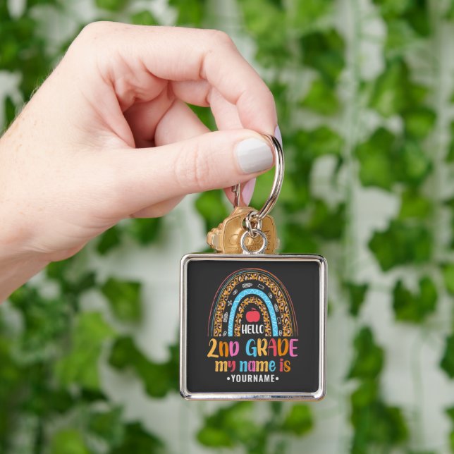 Hello Second Grade Back To School Gift Keychain (Hand)