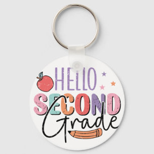 Hello Second Grade Back to School Keychain