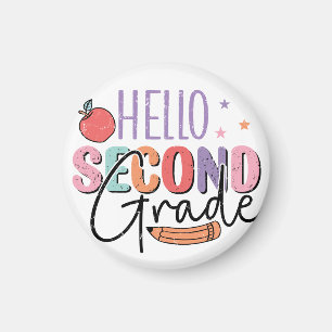 Hello Second Grade Back to School Magnet