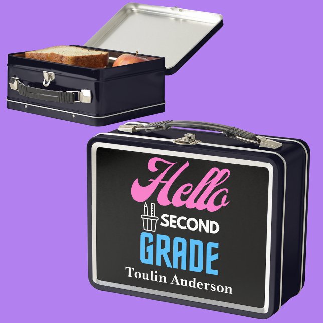 Hello Second Grade, Back To School Metal Lunch Box (Creator Uploaded)