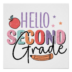 Hello Second Grade Back to School Poster