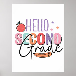 Hello Second Grade Back to School Poster
