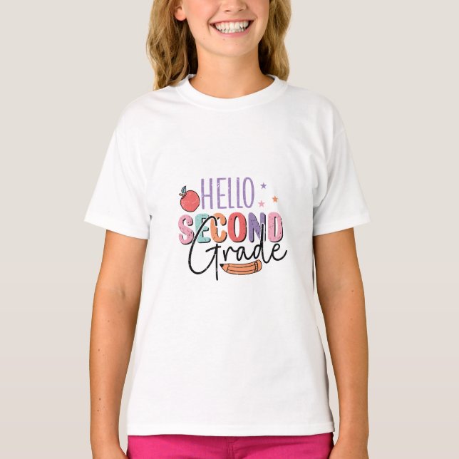 Hello Second Grade Back to School T-Shirt (Front)