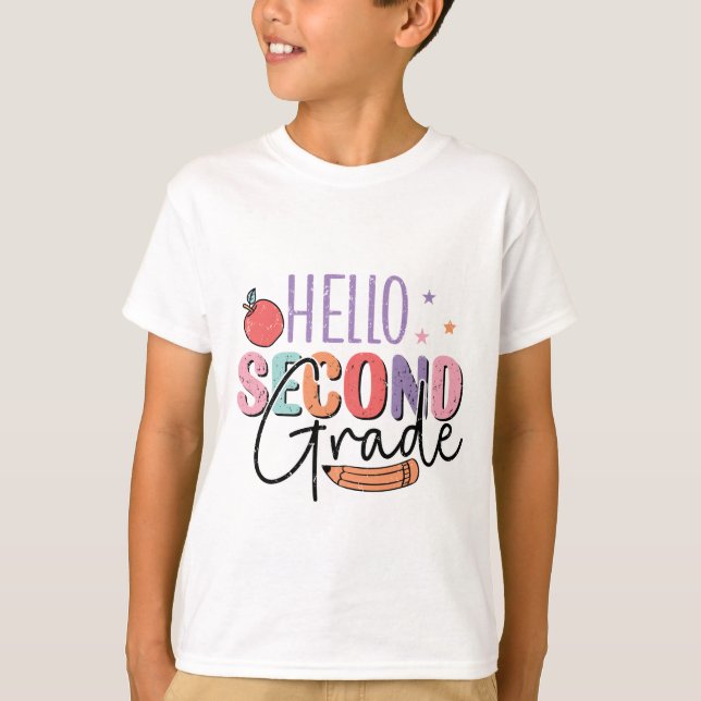 Hello Second Grade Back to School T-Shirt (Front)