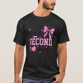 Hello Second Grade Coquette Back to School Teacher T-Shirt
