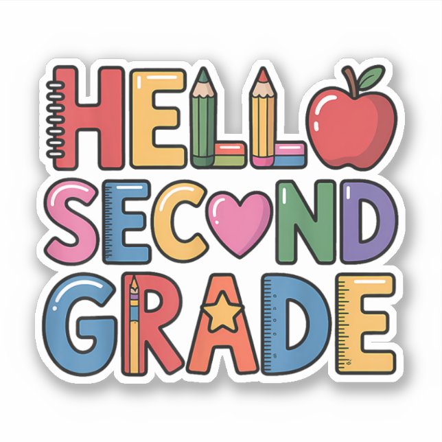 Hello Second Grade Cute Back to School (Front)