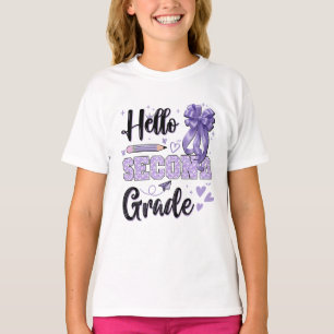 Hello Second Grade First Day of School Coquette T-Shirt