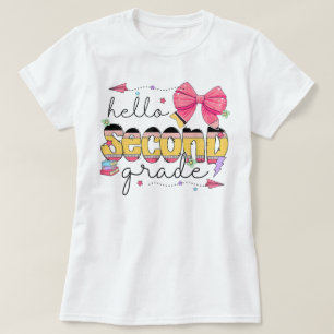 Hello Second Grade First Day Of School Coquette T-Shirt