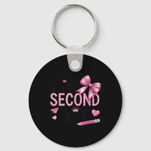 Hello Second Grade First Day Of School Coquette Te Keychain