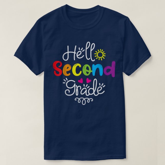 Hello Second Grade Fun 2nd Grade Back to School Gi T-Shirt (Design Front)