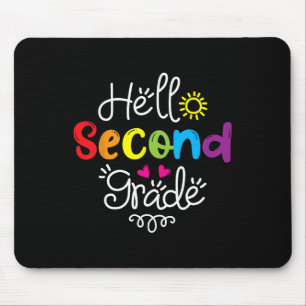 Hello Second Grade Fun 2nd Grade Byck To School Gi Mouse Pad