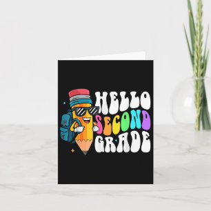 Hello Second Grade Fun Pencil Back To School Team Card