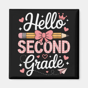 Hello Second Grade Funny Back To School 2th Grade  Magnet