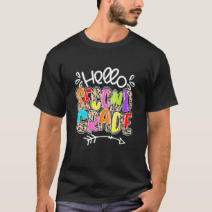 Hello Second Grade Leopard Print 2nd Grade Back To T-Shirt