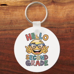 Hello Second Grade Teacher 2nd Grade Back School Keychain