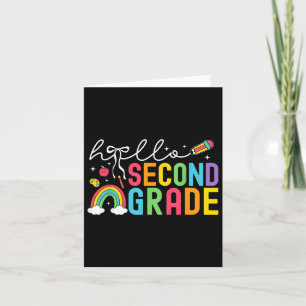 Hello Second Grade Teacher Coquette Bow Back To Sc Card