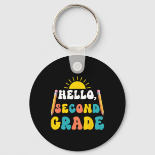 Hello Second Grade Teacher Students 2nd Grade Back Keychain