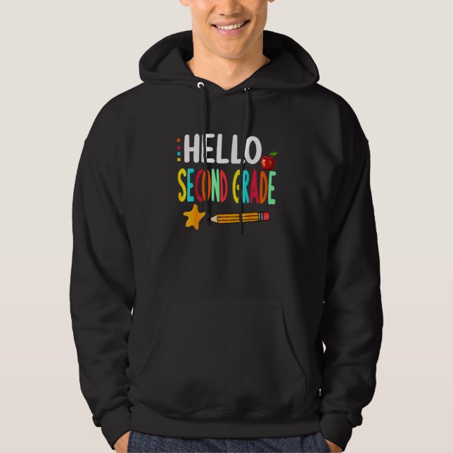 Hello Second Grade Team 2nd Grade Back To School T Hoodie (Front)