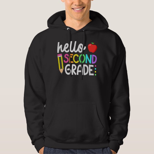 Hello Second Grade Team 2nd Grade Back To School T Hoodie (Front)