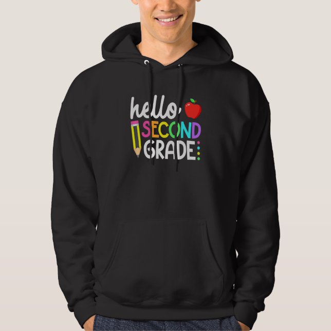 Hello Second Grade Team 2nd Grade Back To School T Hoodie (Front)