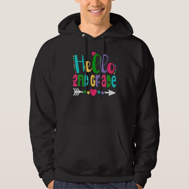 Hello Second Grade Team 2nd Grade Back To School T Hoodie (Front)