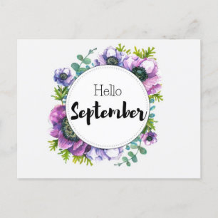 Hello September Postcard