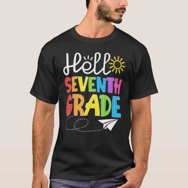 Hello Seventh Grade Fun 7Th Grade Backto School    T-Shirt (Front)