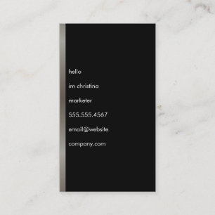 Hello Simple Text Faux Metallic Trim Business Card
