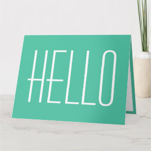 Hello Simple Typography Minimalist Green Modern Card