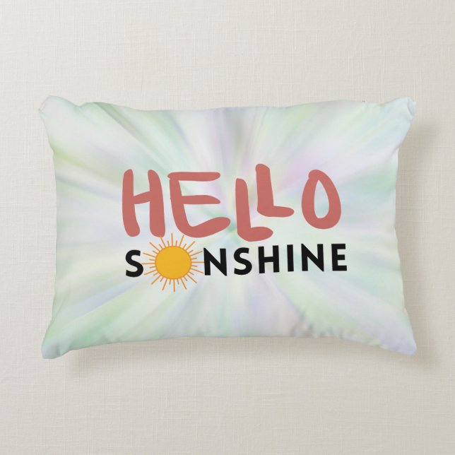 Hello Sonshine, Sun Rays, Summer vibes Accent Pillow (Front)