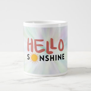 Hello Sonshine, Sun Rays, Summer vibes Large Coffee Mug