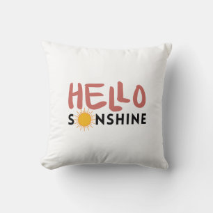 Hello Sonshine, Sun Rays, Summer vibes Throw Pillow