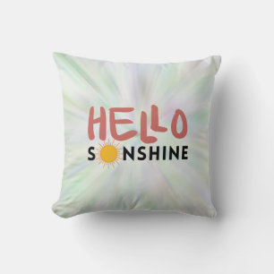 Hello Sonshine, Sun Rays, Summer vibes Throw Pillow