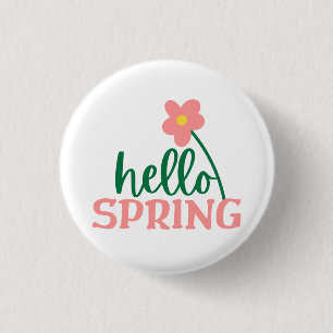 Hello Spring 1 Inch Round Button