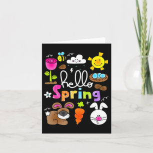 Hello Spring And Easter Day 2025 Bunny Rabbit Spri Card