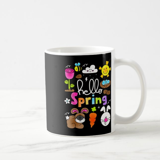 Hello Spring And Easter Day 2025 Bunny Rabbit Spri Coffee Mug (Right)