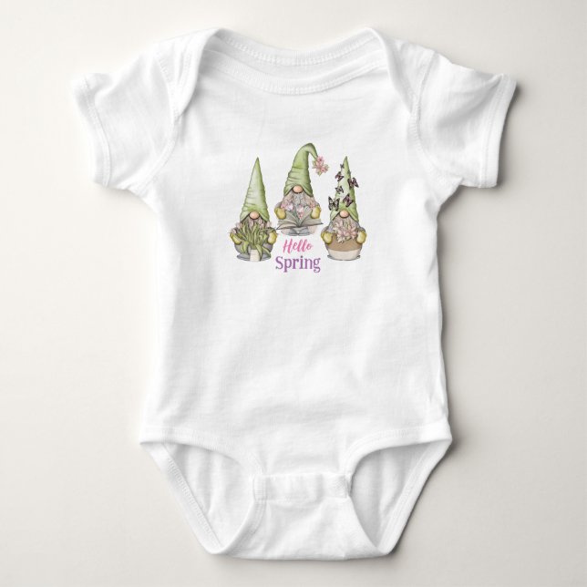 Hello Spring  Baby Bodysuit (Front)