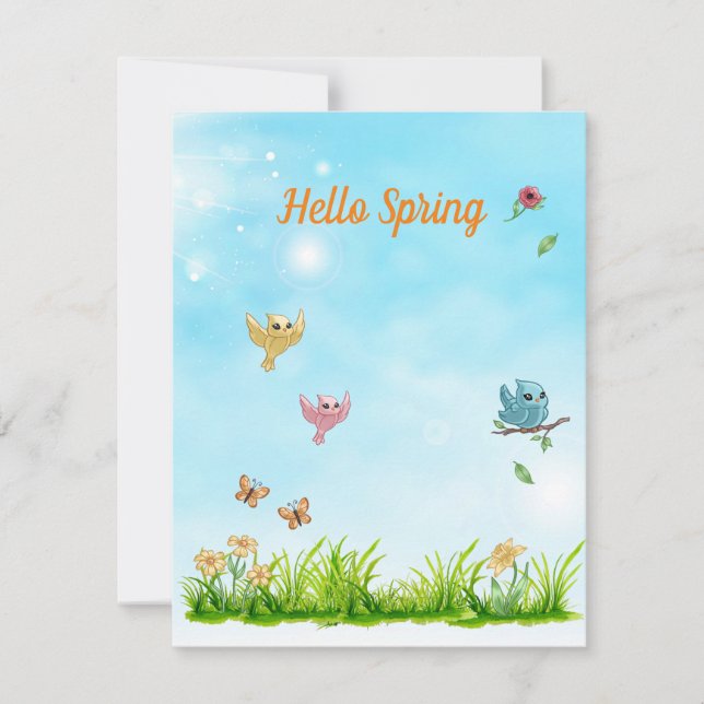 Hello Spring & Blue Sky Card (Front)