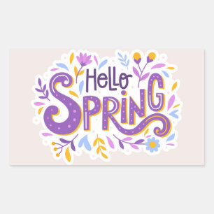 Hello Spring Floral Sticker