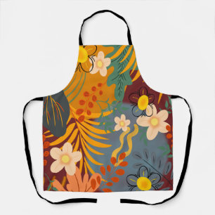 Hello Spring Happiness Time, Floral Retro Apron