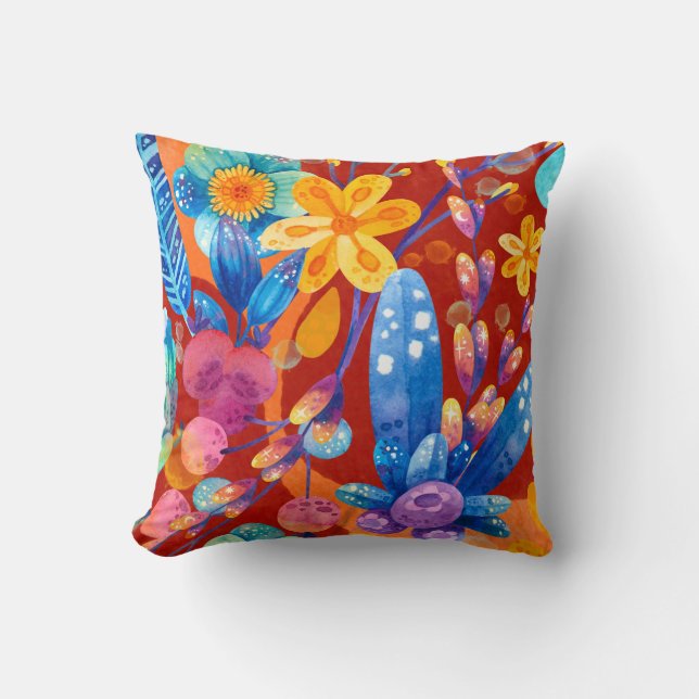Hello Spring Happiness Time Throw Pillow (Front)