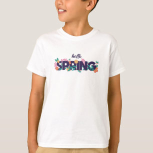 Hello Spring Pattern Beautiful Flowers Plants T-Shirt