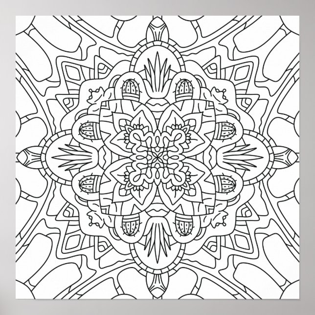 Hello Spring: Plant Colouring Page Poster (Front)